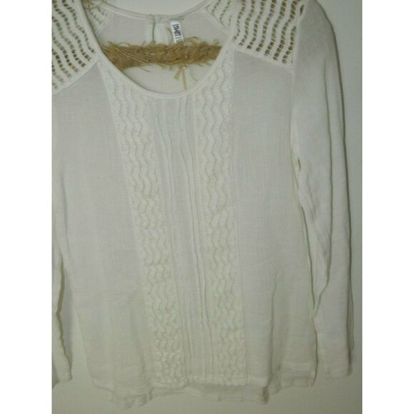Monoreno Blouse Size Small Ivory Embroidered Peasant‎ Boho Tunic - Picture 5 of 9